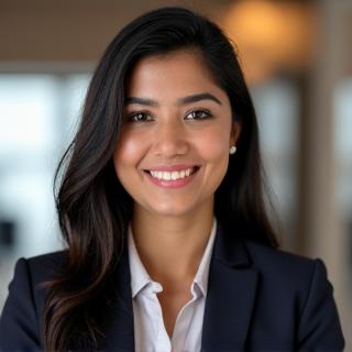 Professional headshot of Aisha Khan.
